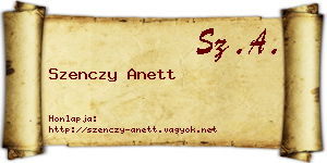 Szenczy Anett névjegykártya